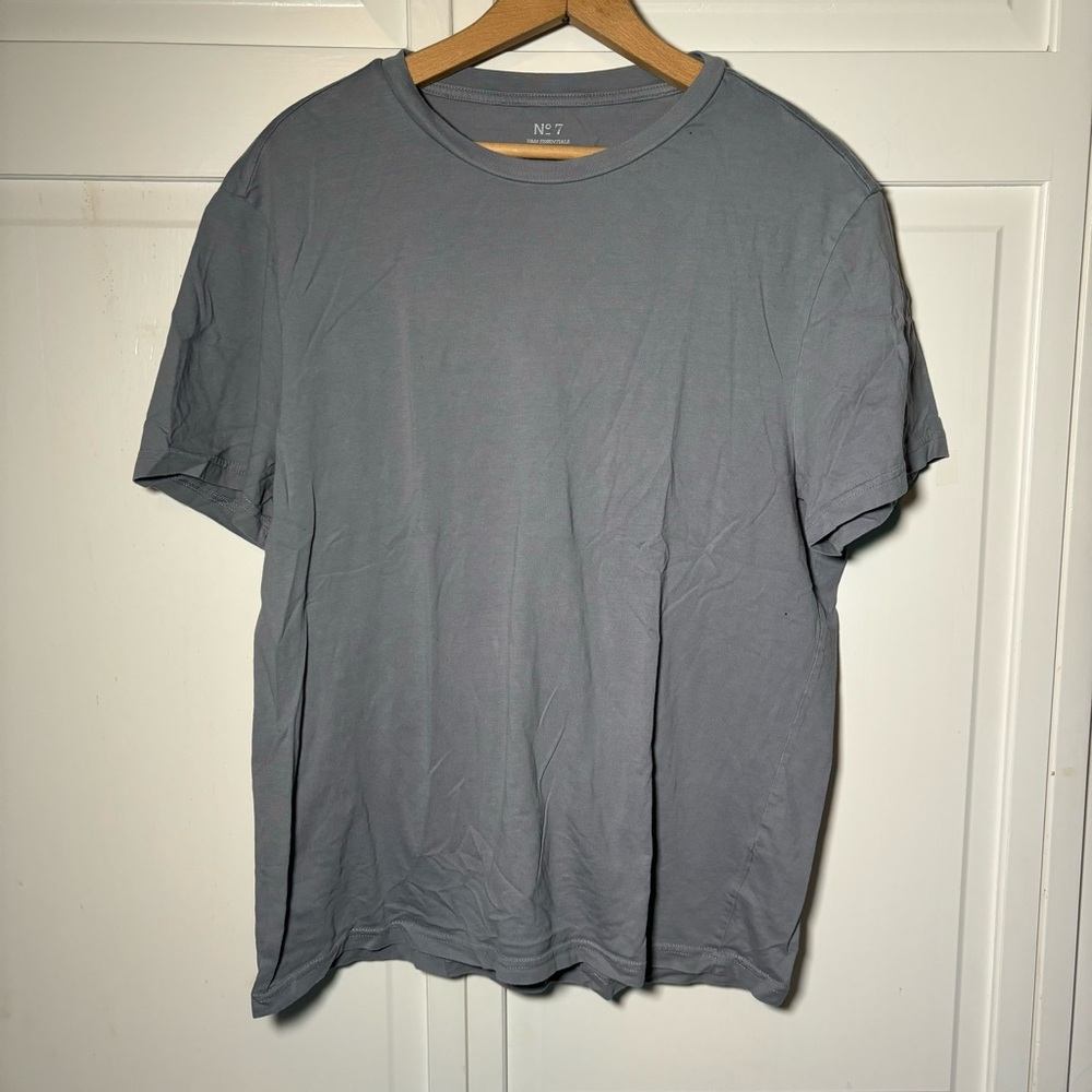 Men's Gray Blue T-Shirt Tee Short Sleeve Classic Basic Everyday M